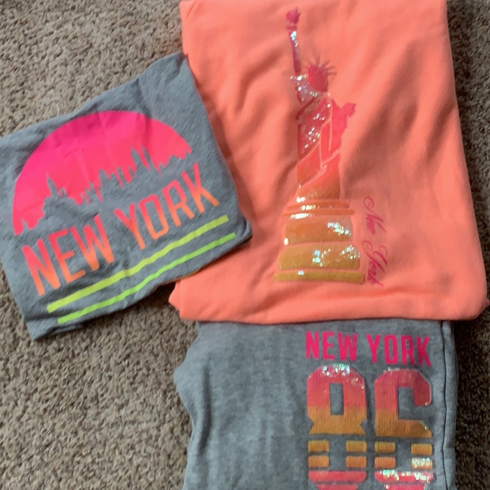 VS PINK NEW YORK OMBRÉ SEQUIN BLING SET